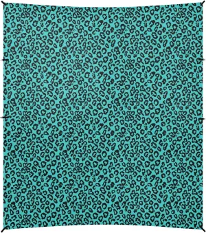 Leopard Teal Black Beach Cabana UPF50 Lightweight Outdoor Sun Shade with Carrying Bag for Camping, Picnics, Backyard
