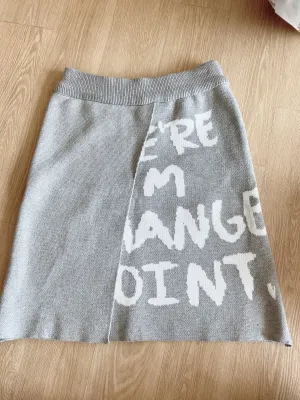 Letter Knit Mini Skirt