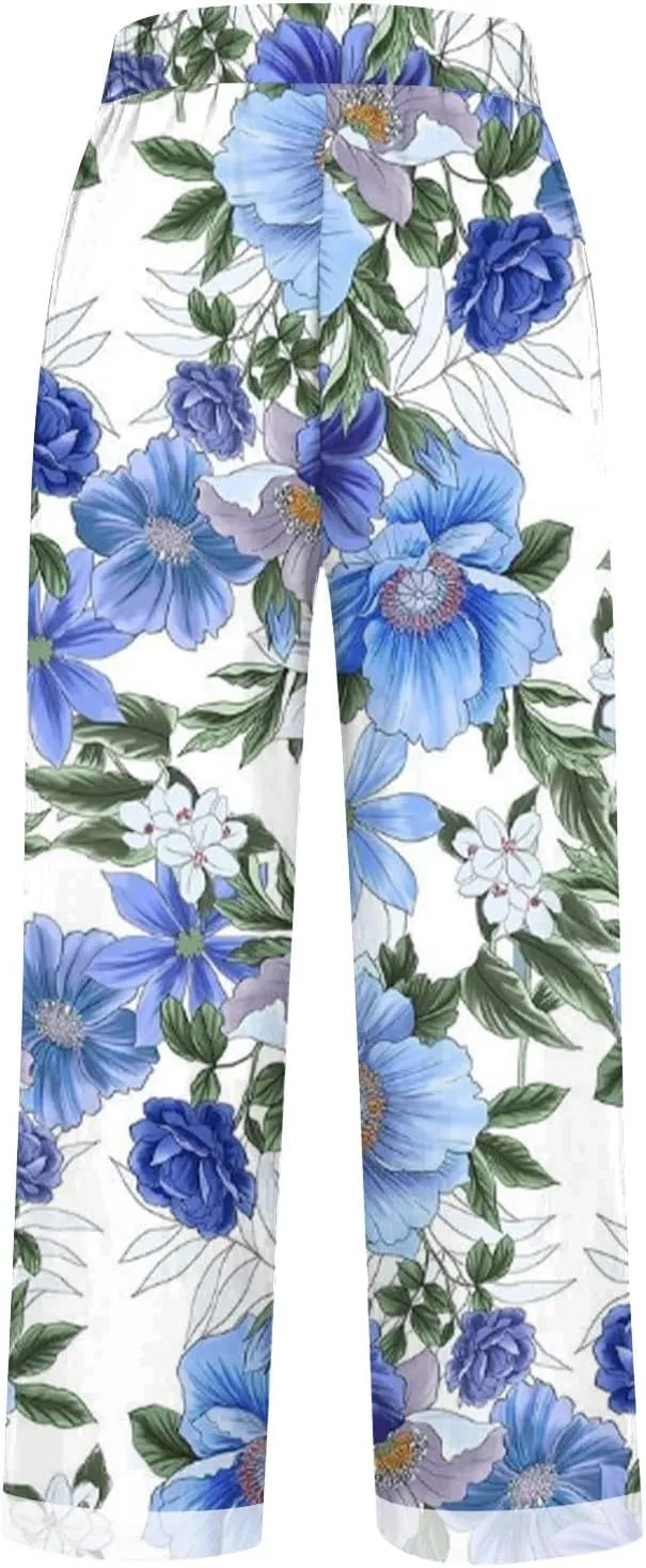 Lightweight Linen Pants Women Floral Cotton Linen Casual Pants Cropped Linen Pants Women Womens Cotton Linen Pants