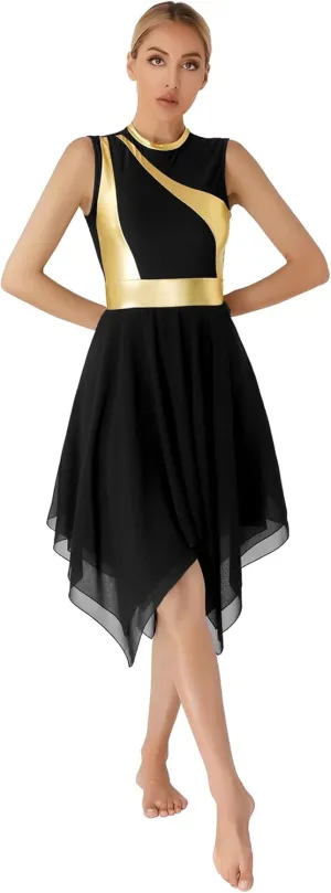 Linjinx Praise Dance Dresses for Women Church Worship Liturgical Dancewear Tunic Lyrical Dance Dress