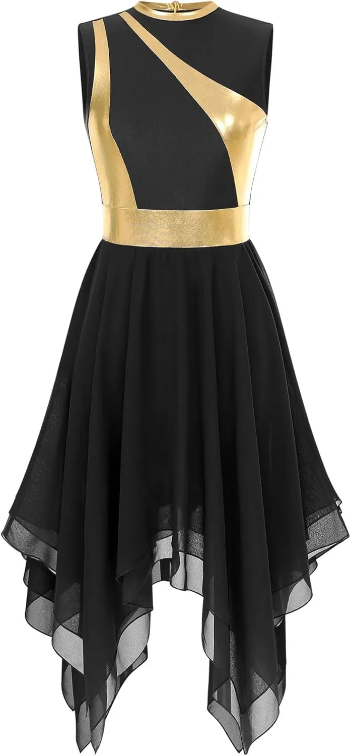 Linjinx Praise Dance Dresses for Women Church Worship Liturgical Dancewear Tunic Lyrical Dance Dress