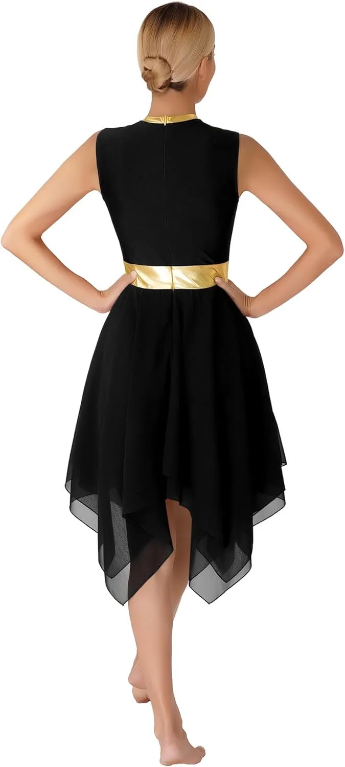 Linjinx Praise Dance Dresses for Women Church Worship Liturgical Dancewear Tunic Lyrical Dance Dress