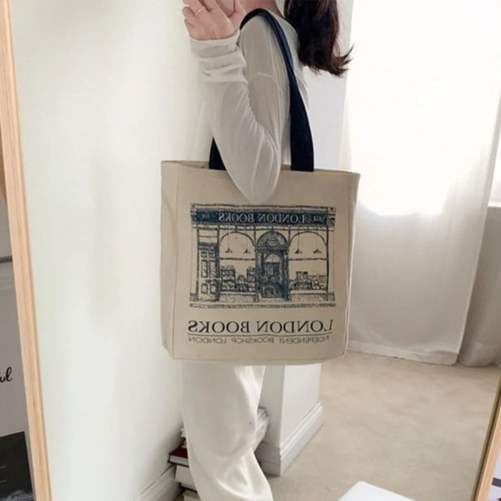 London Books Canvas Tote Bag
