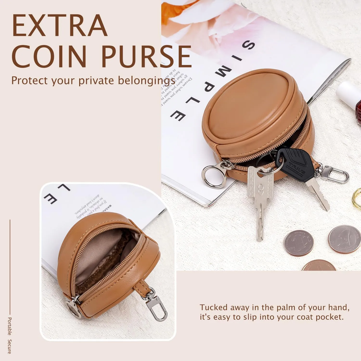 LONG VACATION Clear Bag for Stadium Events, Clear Purses for Women Stadium Crossbody, PVC Clear Concert Bag with Coin Purse