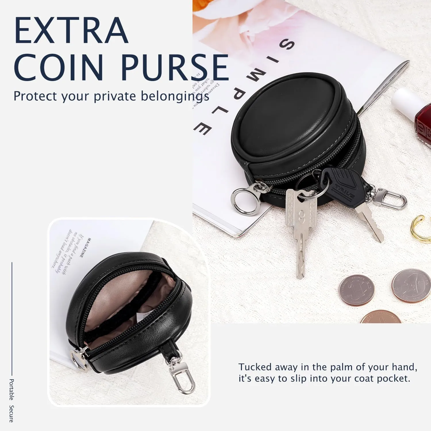LONG VACATION Clear Bag for Stadium Events, Clear Purses for Women Stadium Crossbody, PVC Clear Concert Bag with Coin Purse