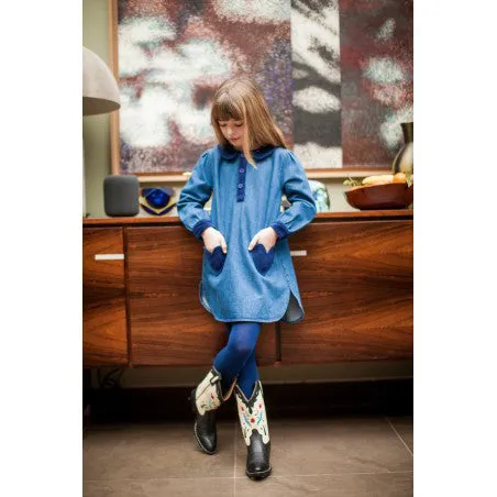 Louis Louise Margareta Denim Dress - Dark Blue
