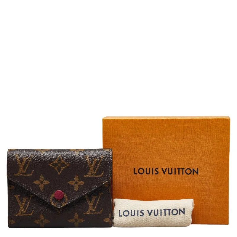 Louis Vuitton Monogram Portefolio Victoria Three Fold Wallet M41938 Brown Fushas PVC  Louis Vuitton
