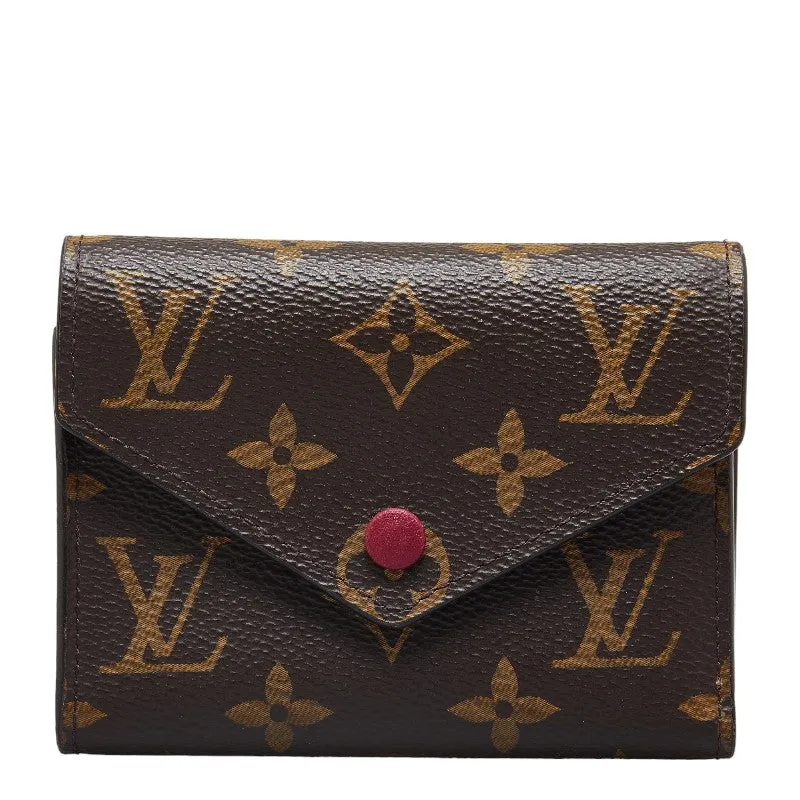 Louis Vuitton Monogram Portefolio Victoria Three Fold Wallet M41938 Brown Fushas PVC  Louis Vuitton