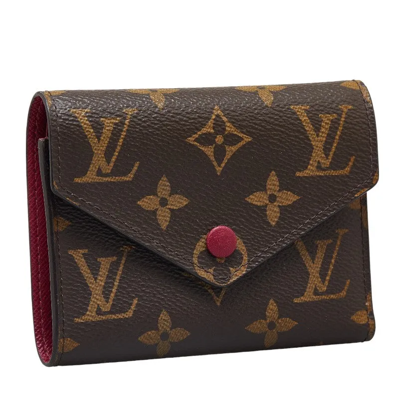 Louis Vuitton Monogram Portefolio Victoria Three Fold Wallet M41938 Brown Fushas PVC  Louis Vuitton