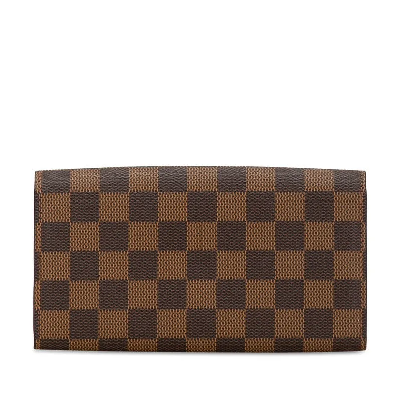 Louis Vuitton Portefolio Sarah Long Wallet N61734 Brown PVC Leather  Louis Vuitton