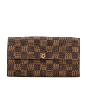 Louis Vuitton Portefolio Sarah Long Wallet N61734 Brown PVC Leather  Louis Vuitton