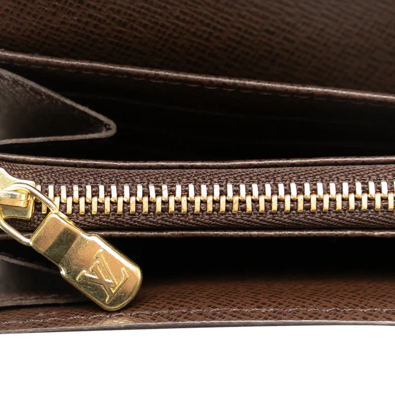 Louis Vuitton Portefolio Sarah Long Wallet N61734 Brown PVC Leather  Louis Vuitton
