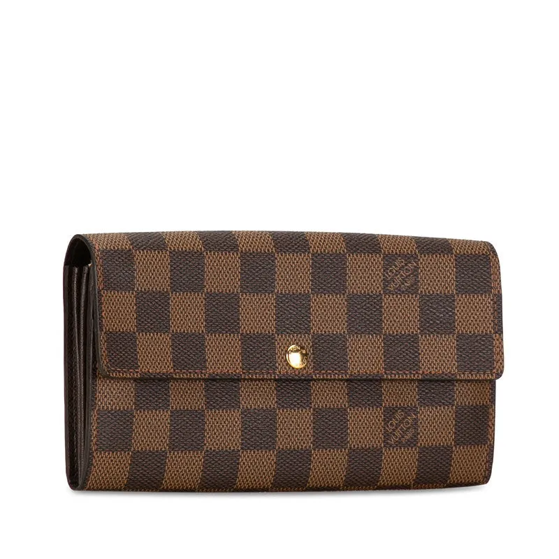 Louis Vuitton Portefolio Sarah Long Wallet N61734 Brown PVC Leather  Louis Vuitton