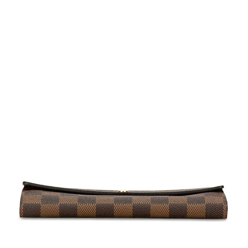 Louis Vuitton Portefolio Sarah Long Wallet N61734 Brown PVC Leather  Louis Vuitton