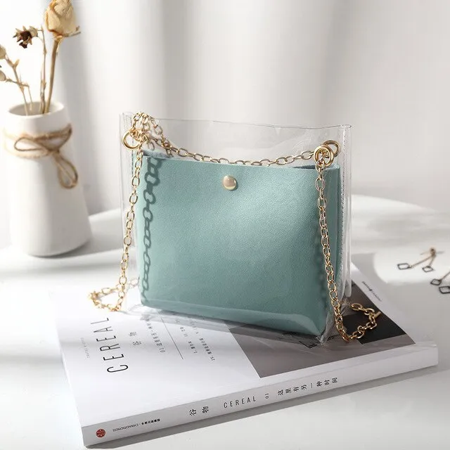 Luxury Handbag Women Transparent Bucket Bag