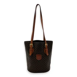 Macadam Tote Bag Brown in Coated Canvas, Gold hardware