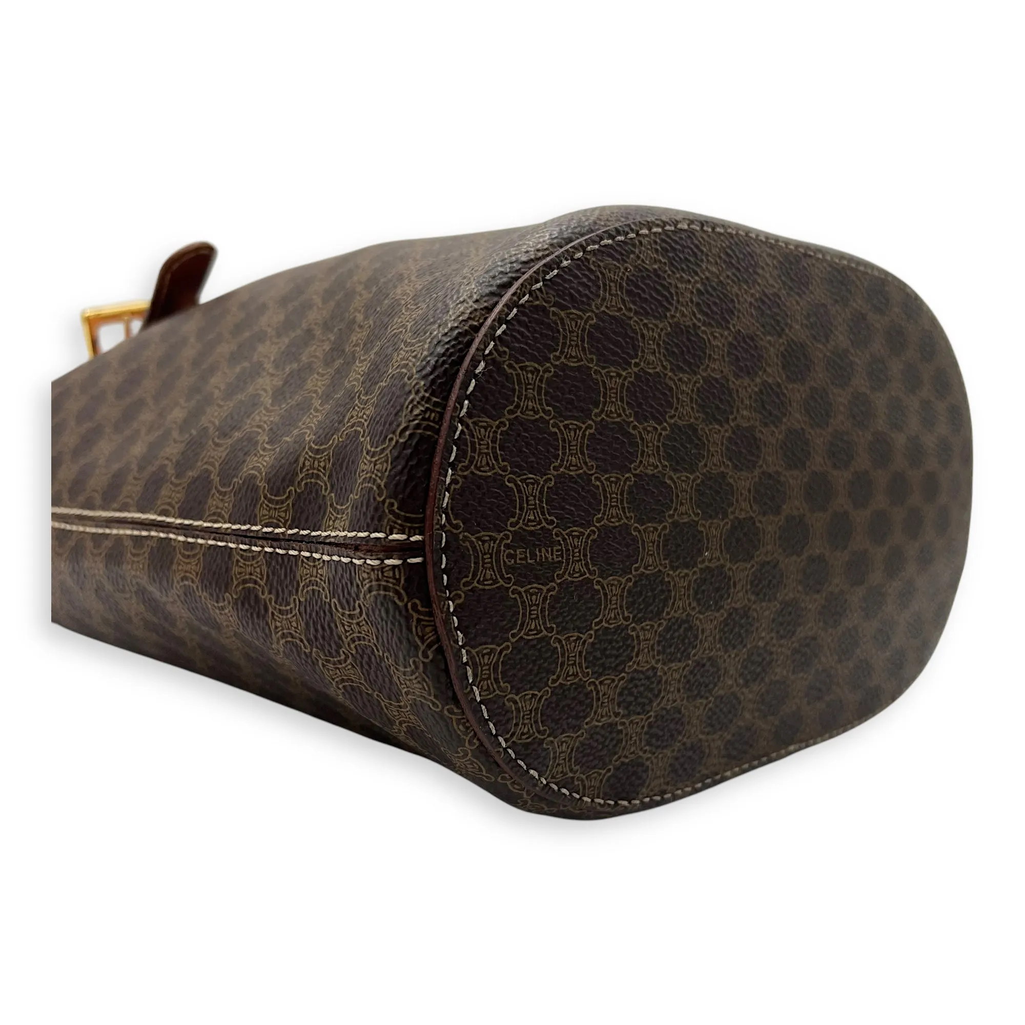 Macadam Tote Bag Brown in Coated Canvas, Gold hardware