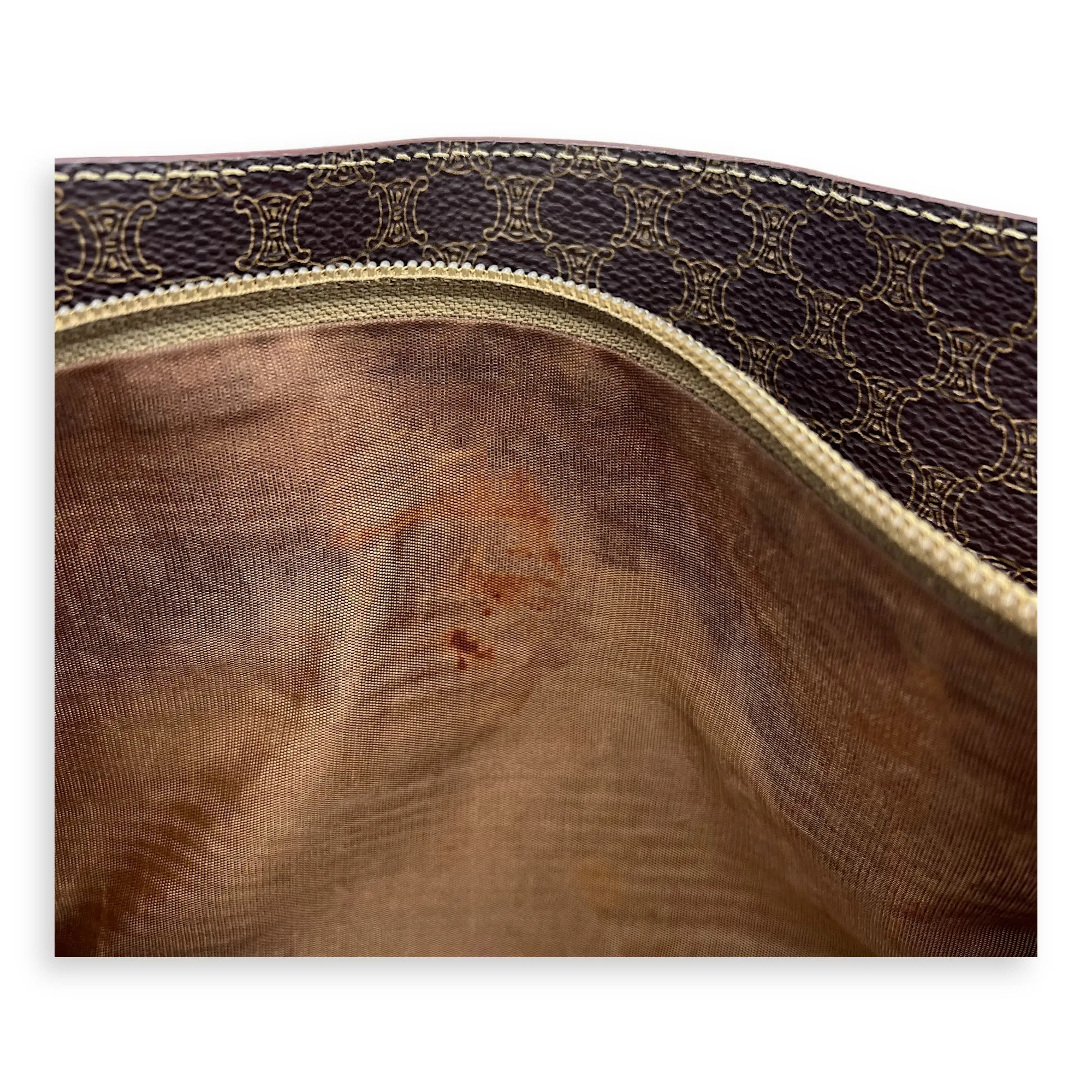 Macadam Tote Bag Brown in Coated Canvas, Gold hardware