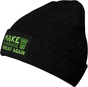 Make Garbage Great Again Warm Knit Hat Cap Fashion for Men Women Black