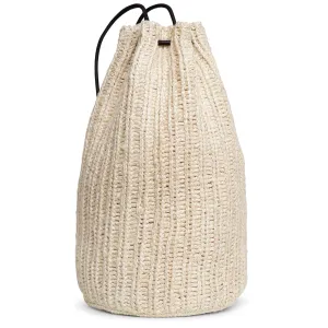 Massimo silk and raffia backpack