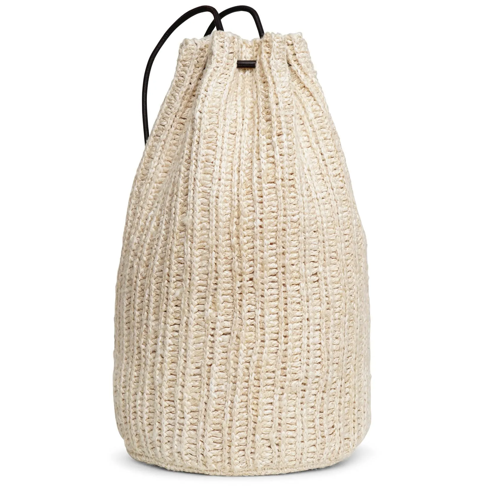 Massimo silk and raffia backpack