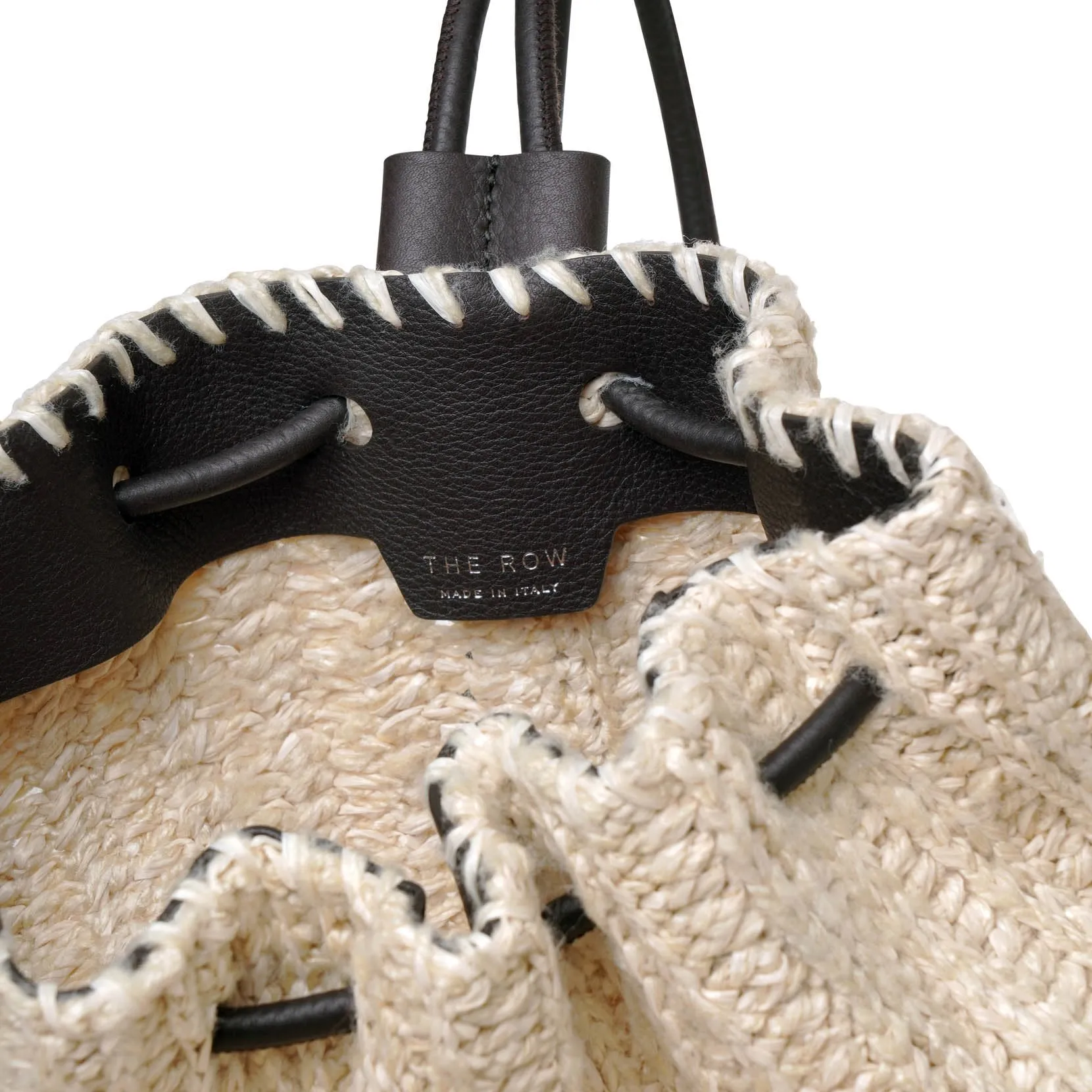 Massimo silk and raffia backpack