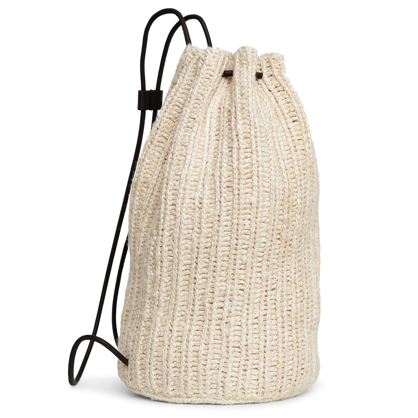 Massimo silk and raffia backpack