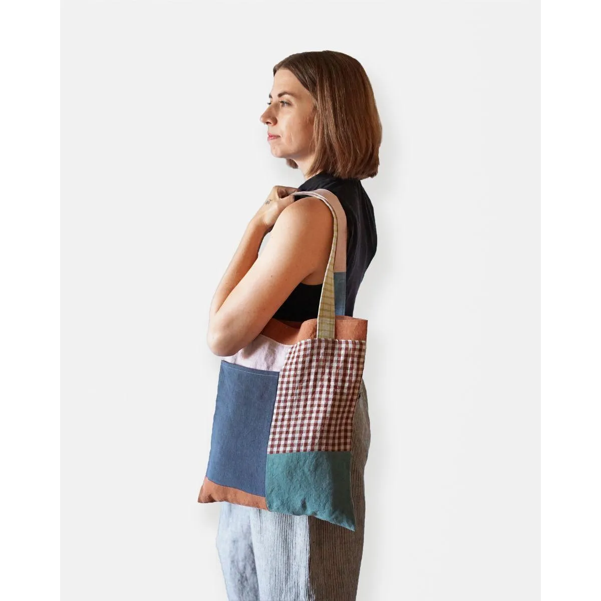 Matchy Matchy Stash Pocket Tote Sewing Pattern PDF