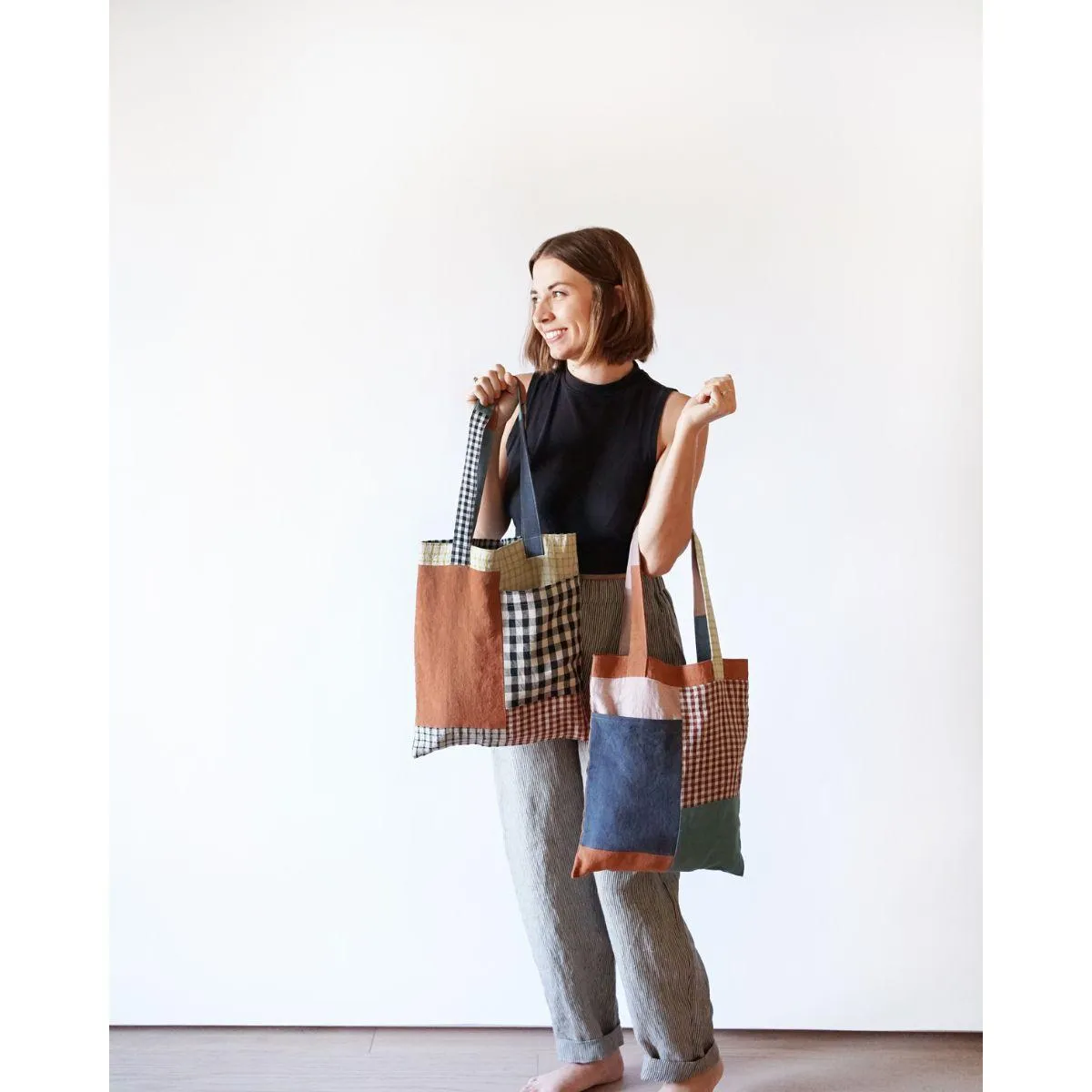 Matchy Matchy Stash Pocket Tote Sewing Pattern PDF