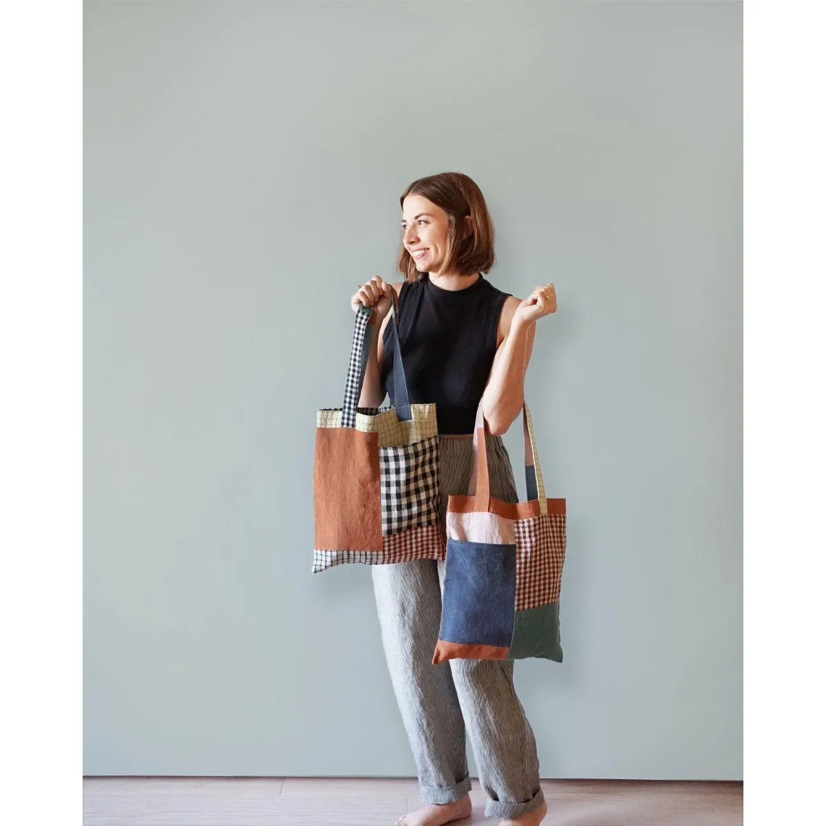 Matchy Matchy Stash Pocket Tote Sewing Pattern PDF