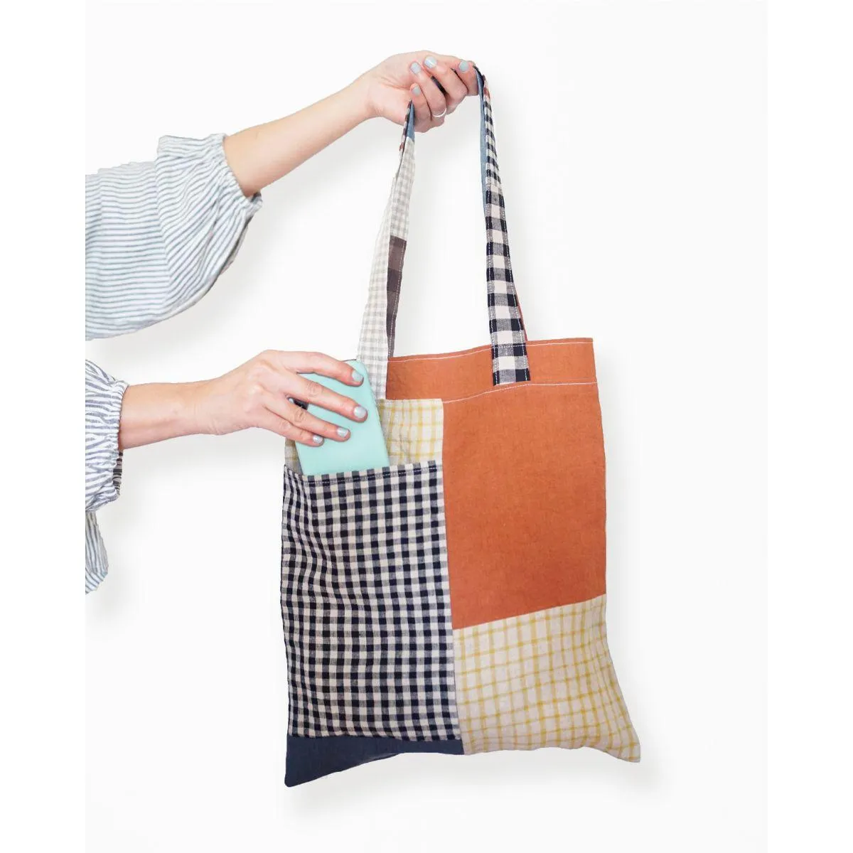 Matchy Matchy Stash Pocket Tote Sewing Pattern PDF