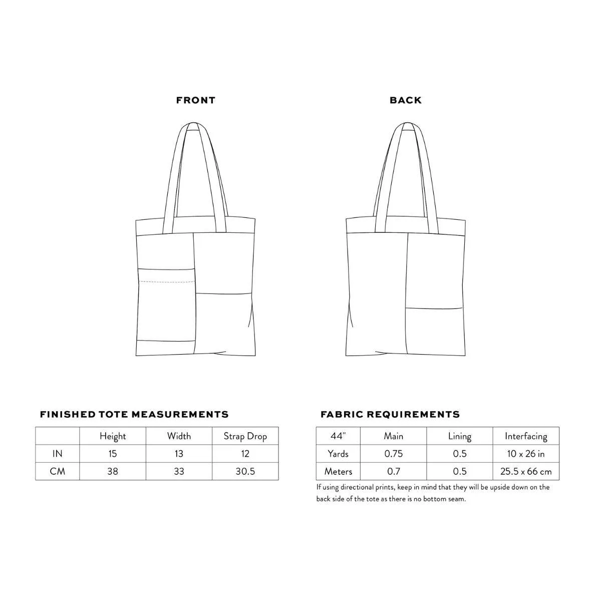 Matchy Matchy Stash Pocket Tote Sewing Pattern PDF