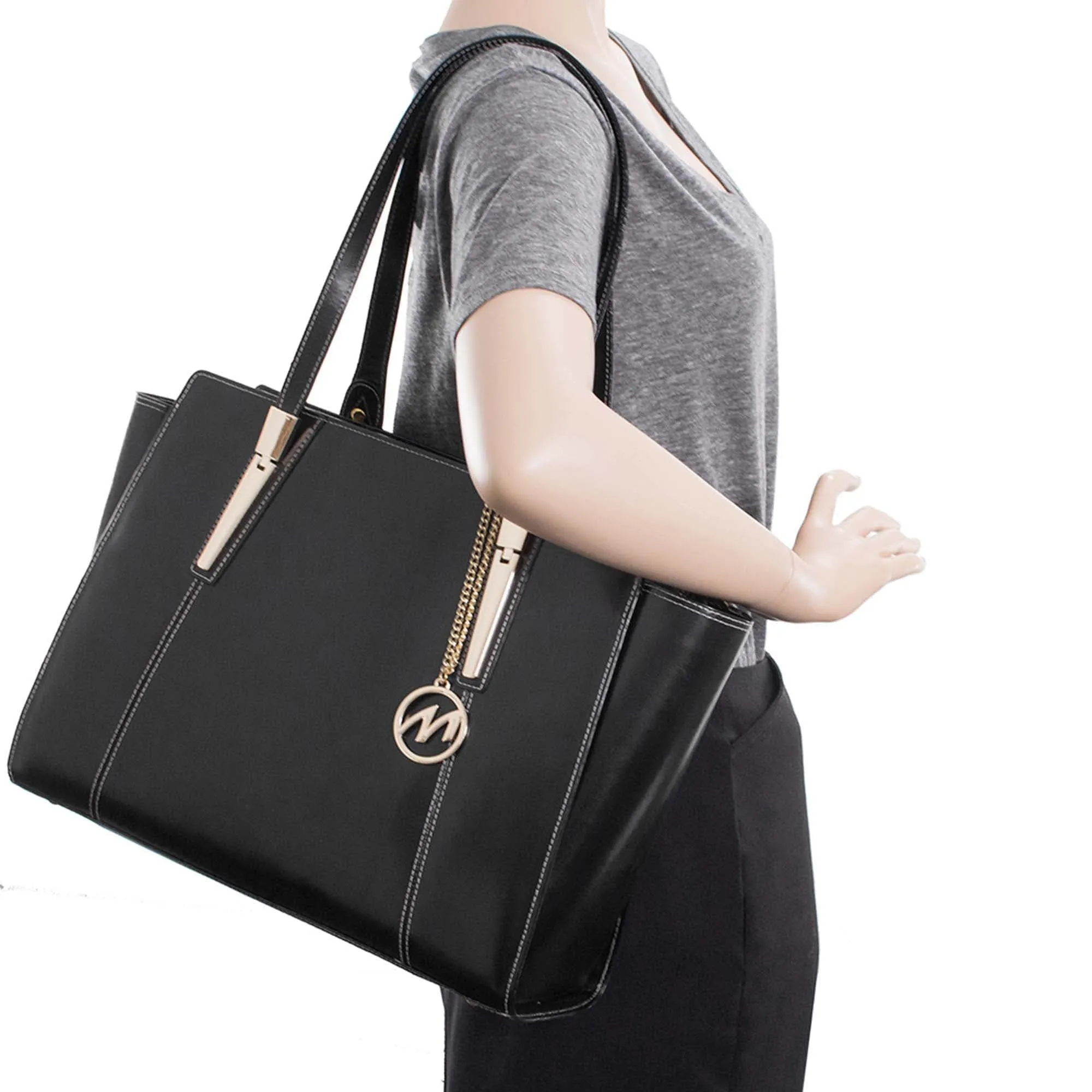 McKlein USA Aldora Leather Ladies Tote Bag with Tablet Pocket