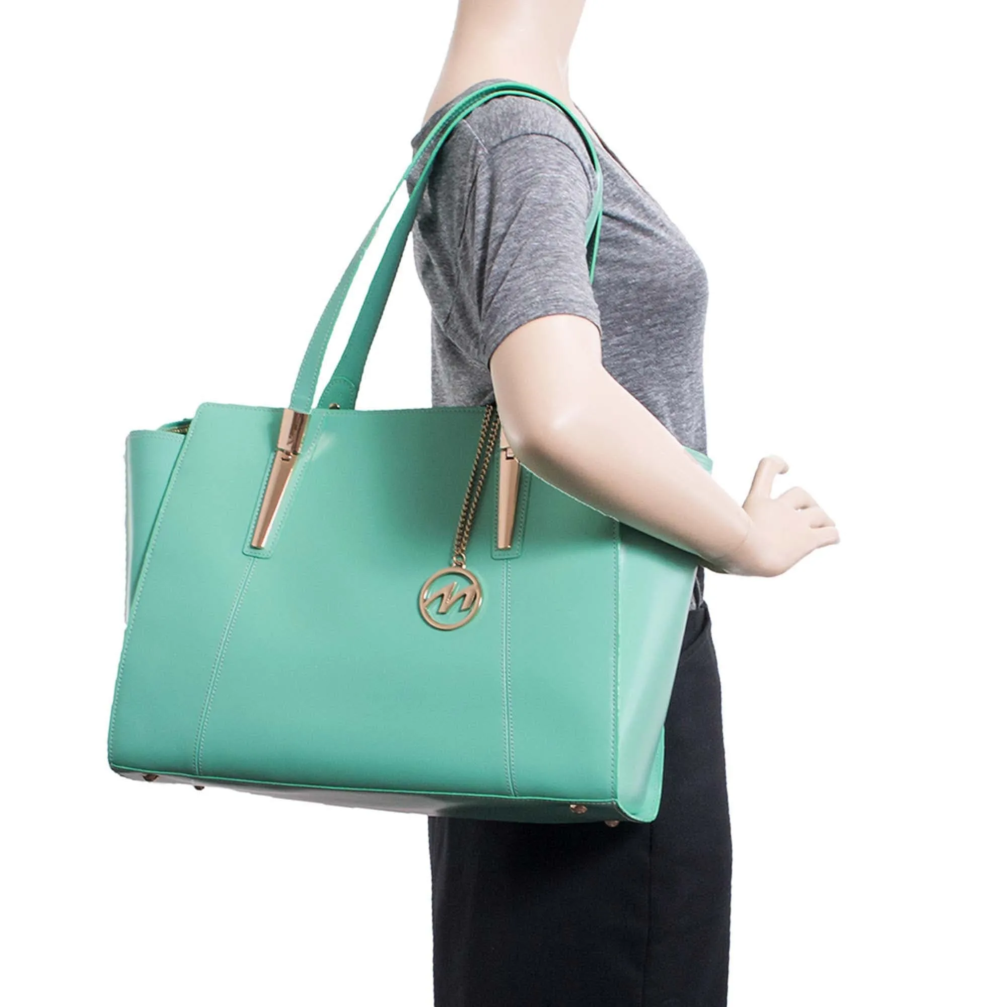 McKlein USA Aldora Leather Ladies Tote Bag with Tablet Pocket
