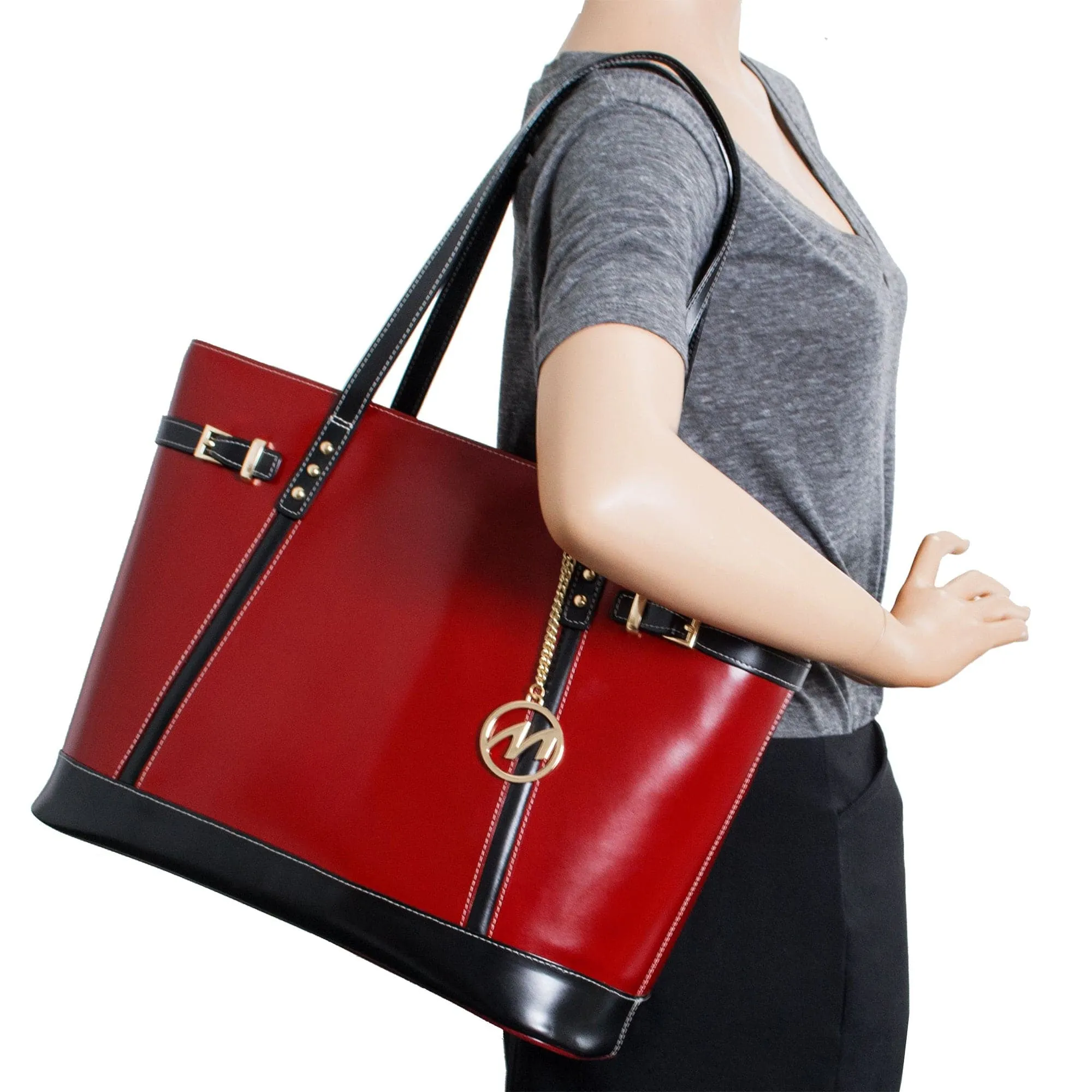 McKlein USA Serafina Leather Tote Bag with Tablet Pocket
