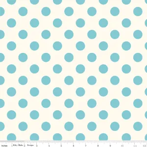 Medium Dot Aqua on Cream