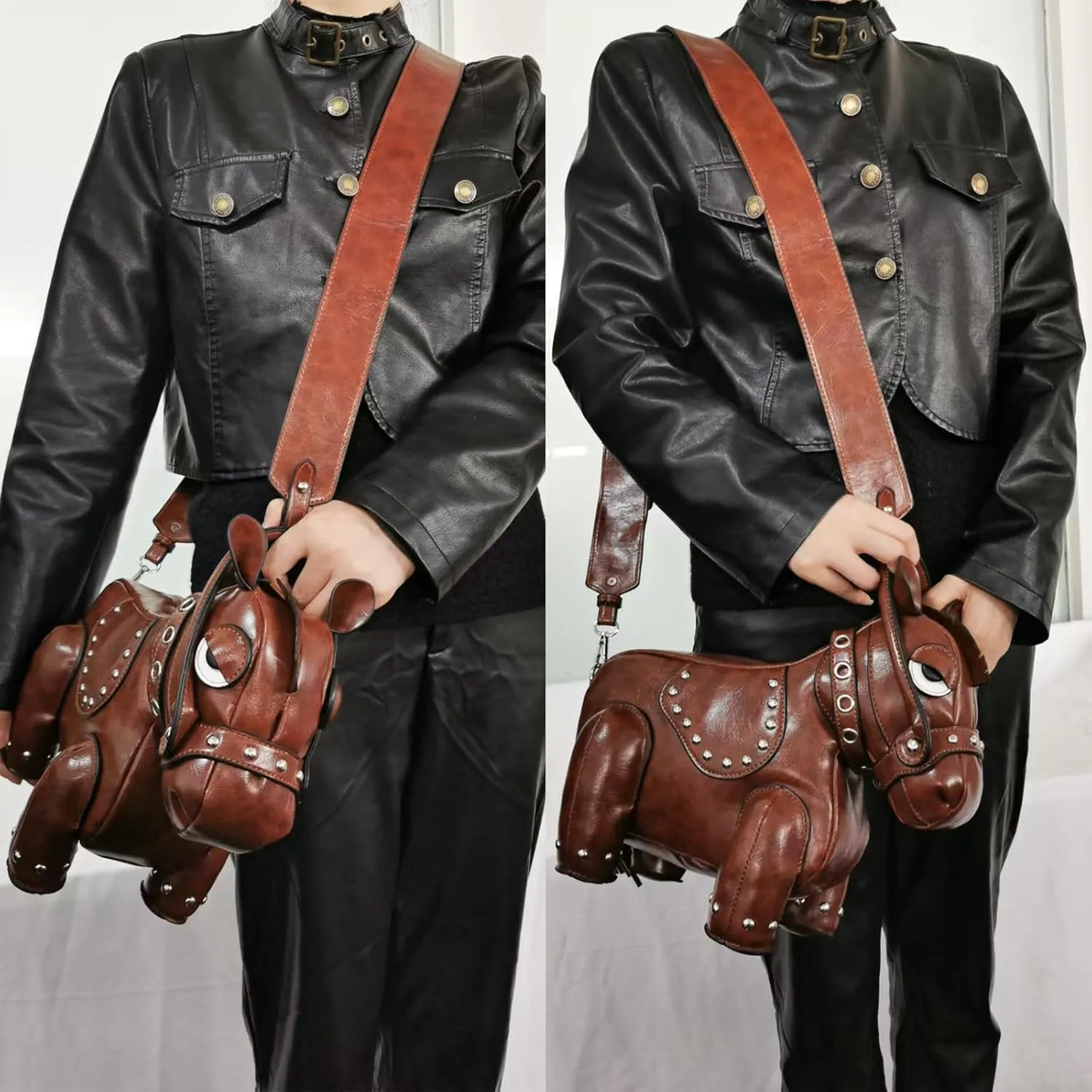 Men and Women Fun Horse Shaped Crossbody Shoulder Bag Handbag PVC Unique Novelty Horse Purse