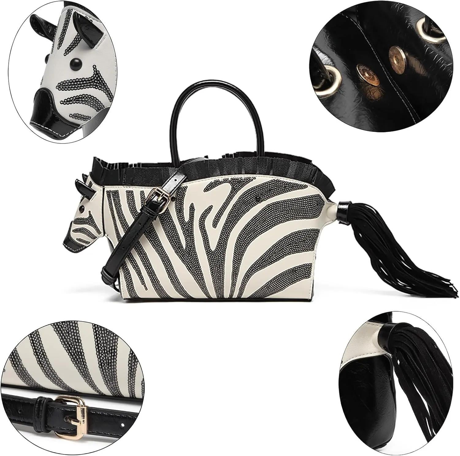 Men and Women Fun Horse Shaped Crossbody Shoulder Bag Handbag PVC Unique Novelty Horse Purse