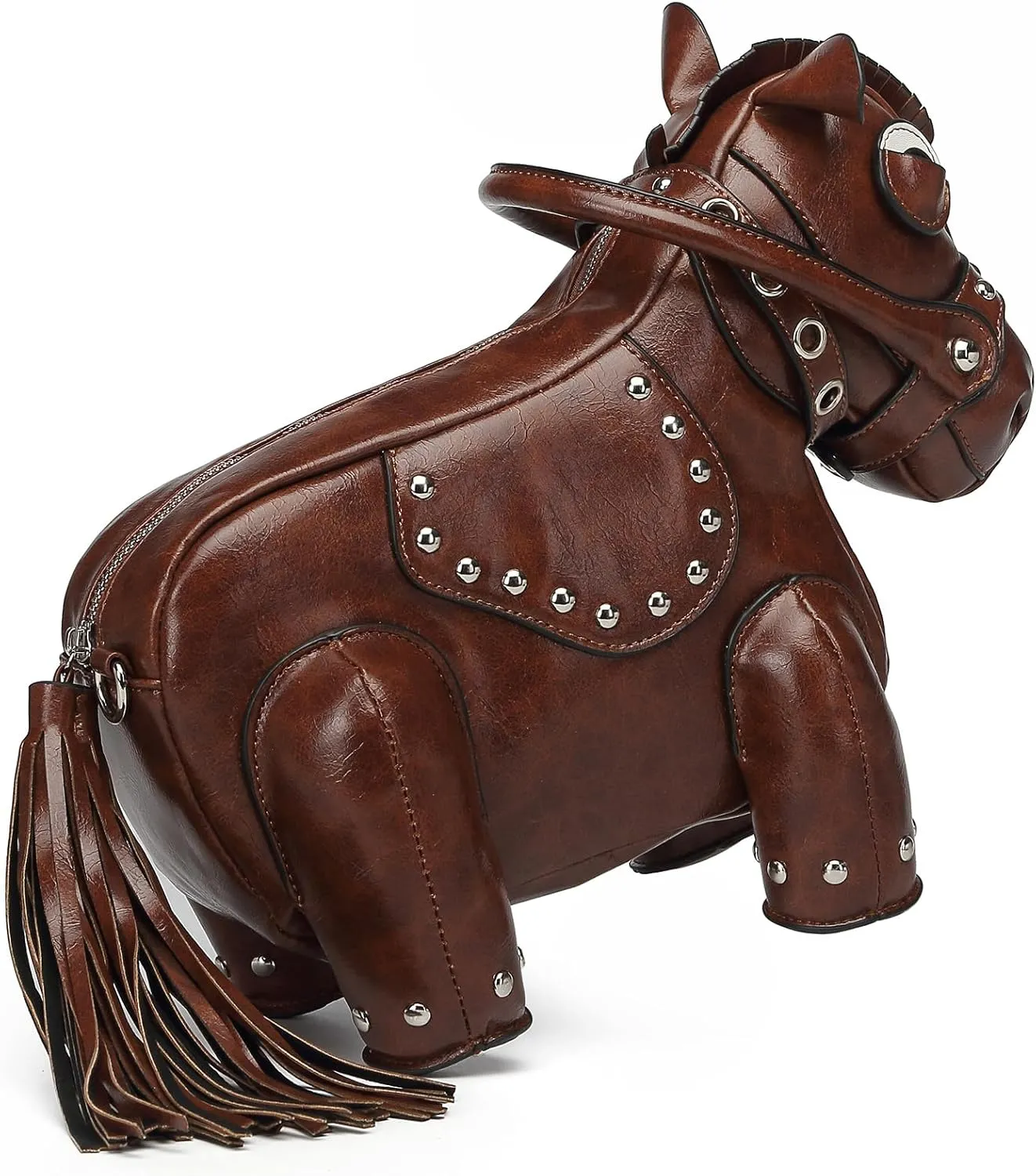 Men and Women Fun Horse Shaped Crossbody Shoulder Bag Handbag PVC Unique Novelty Horse Purse