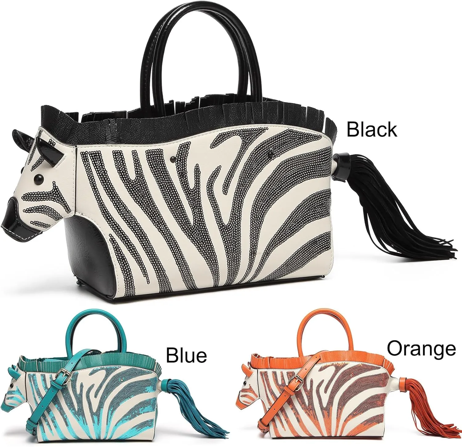 Men and Women Fun Horse Shaped Crossbody Shoulder Bag Handbag PVC Unique Novelty Horse Purse