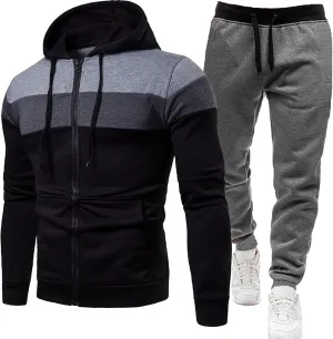 Men Sweatsuits Sets Jogging Suits Plus Size Big and Tall Sweatsuits Warm Up Full Zip Muscle Slim Fit Casual Outfits