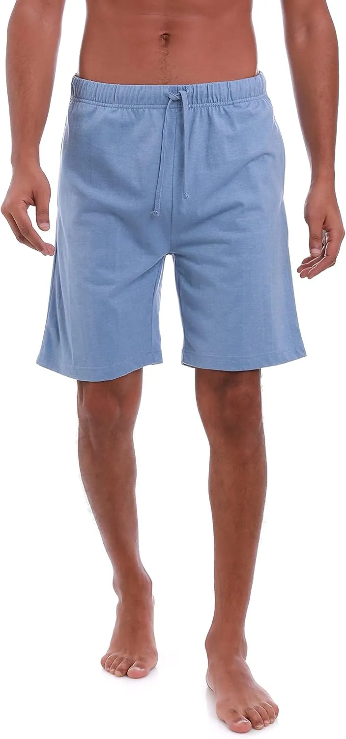 Men’s (2-Pack) Cotton Rich Knit Short | Sleepwear Shorts with Pockets | Ultra Soft, Breathable (Made in Egypt)