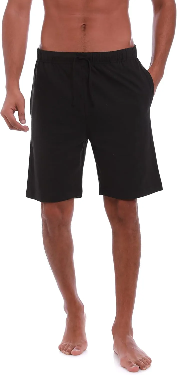 Men’s (2-Pack) Cotton Rich Knit Short | Sleepwear Shorts with Pockets | Ultra Soft, Breathable (Made in Egypt)