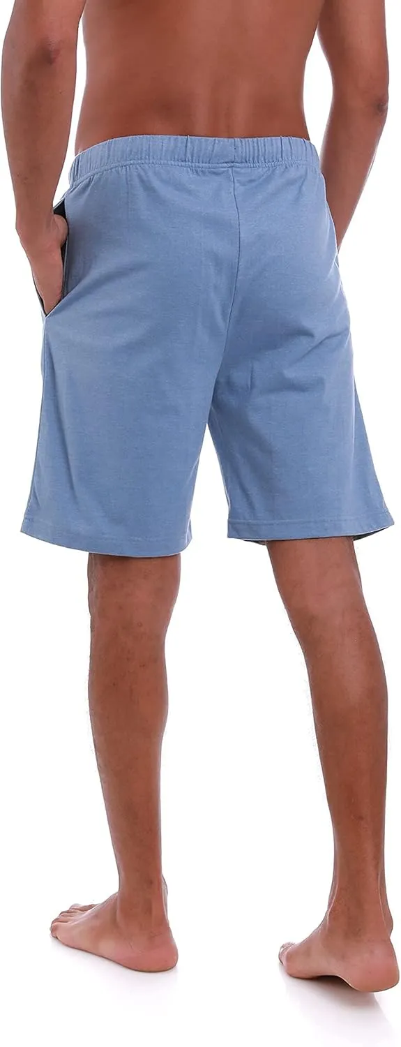 Men’s (2-Pack) Cotton Rich Knit Short | Sleepwear Shorts with Pockets | Ultra Soft, Breathable (Made in Egypt)