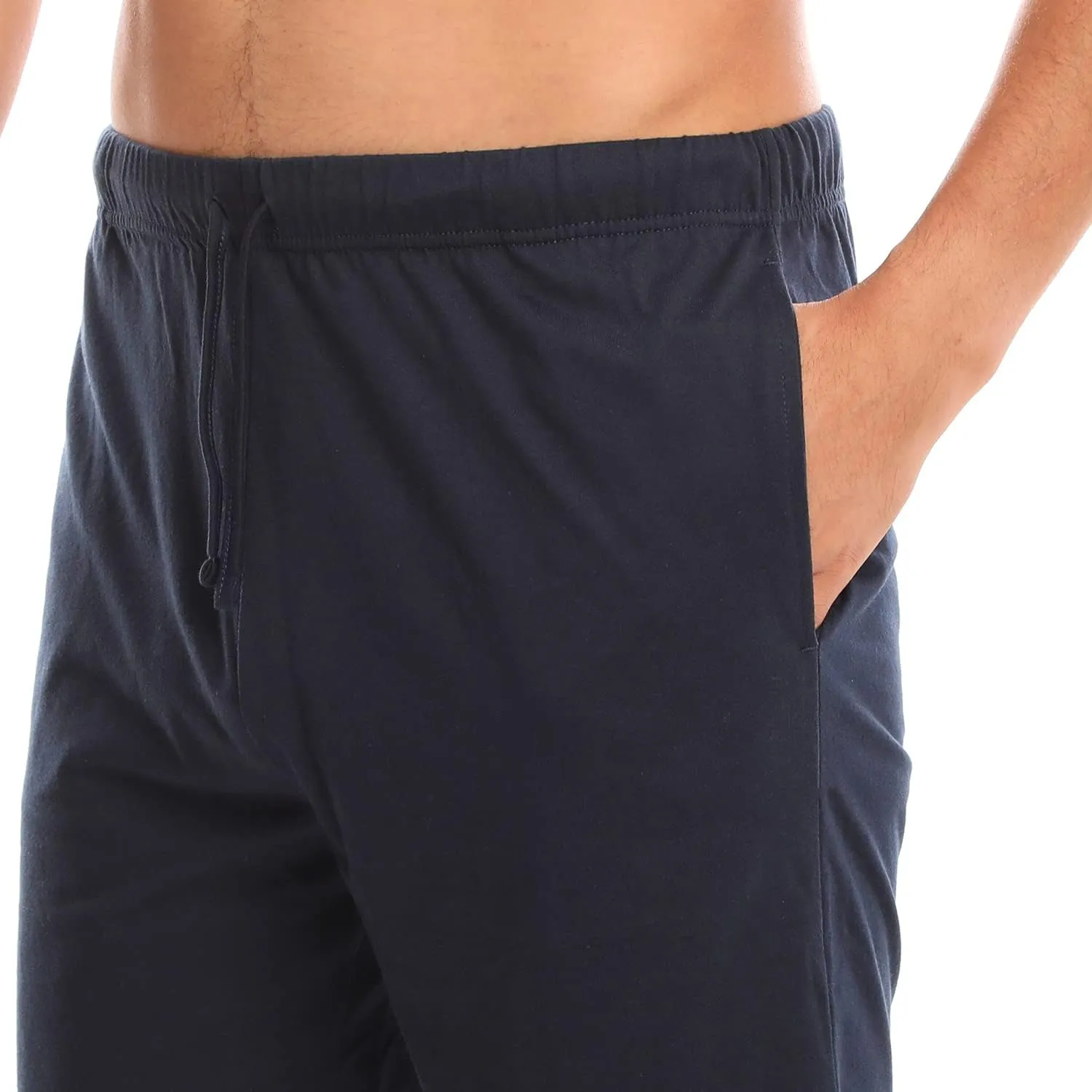 Men’s (2-Pack) Cotton Rich Knit Short | Sleepwear Shorts with Pockets | Ultra Soft, Breathable (Made in Egypt)