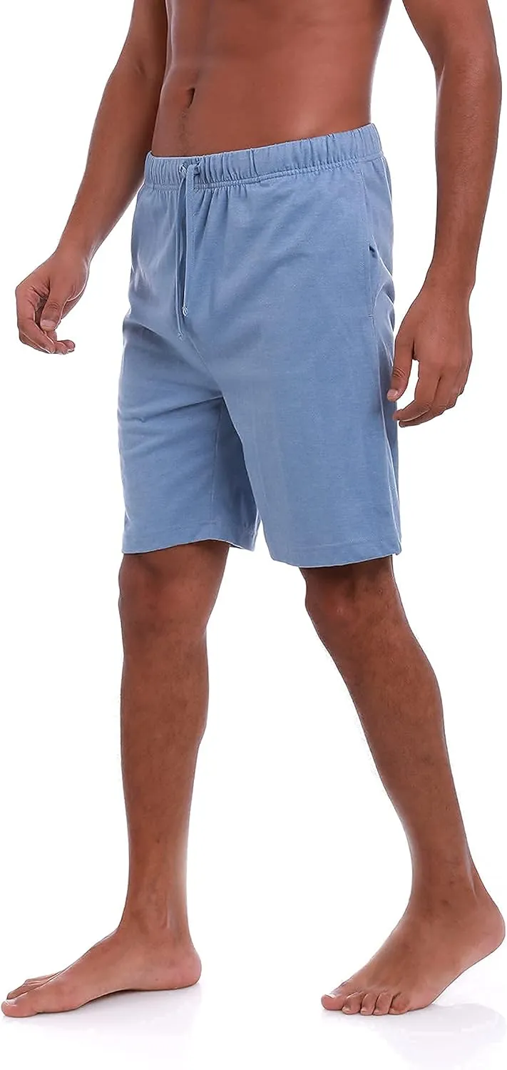 Men’s (2-Pack) Cotton Rich Knit Short | Sleepwear Shorts with Pockets | Ultra Soft, Breathable (Made in Egypt)