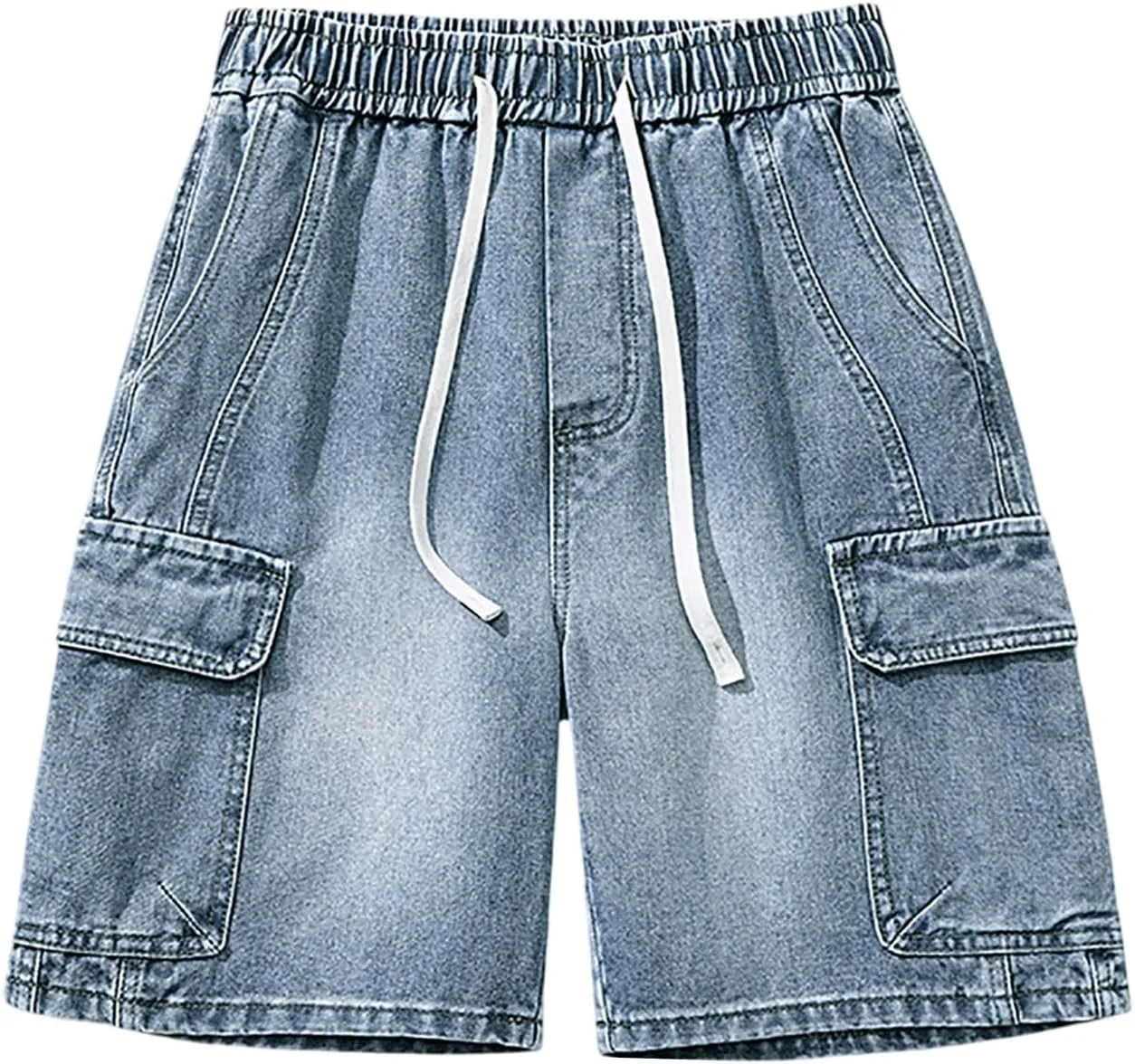 Men's Baggy Jean Shorts Loose Fit Mid Denim Shorts Summer Casual Hip Hop 2025 Trendy Streetwear