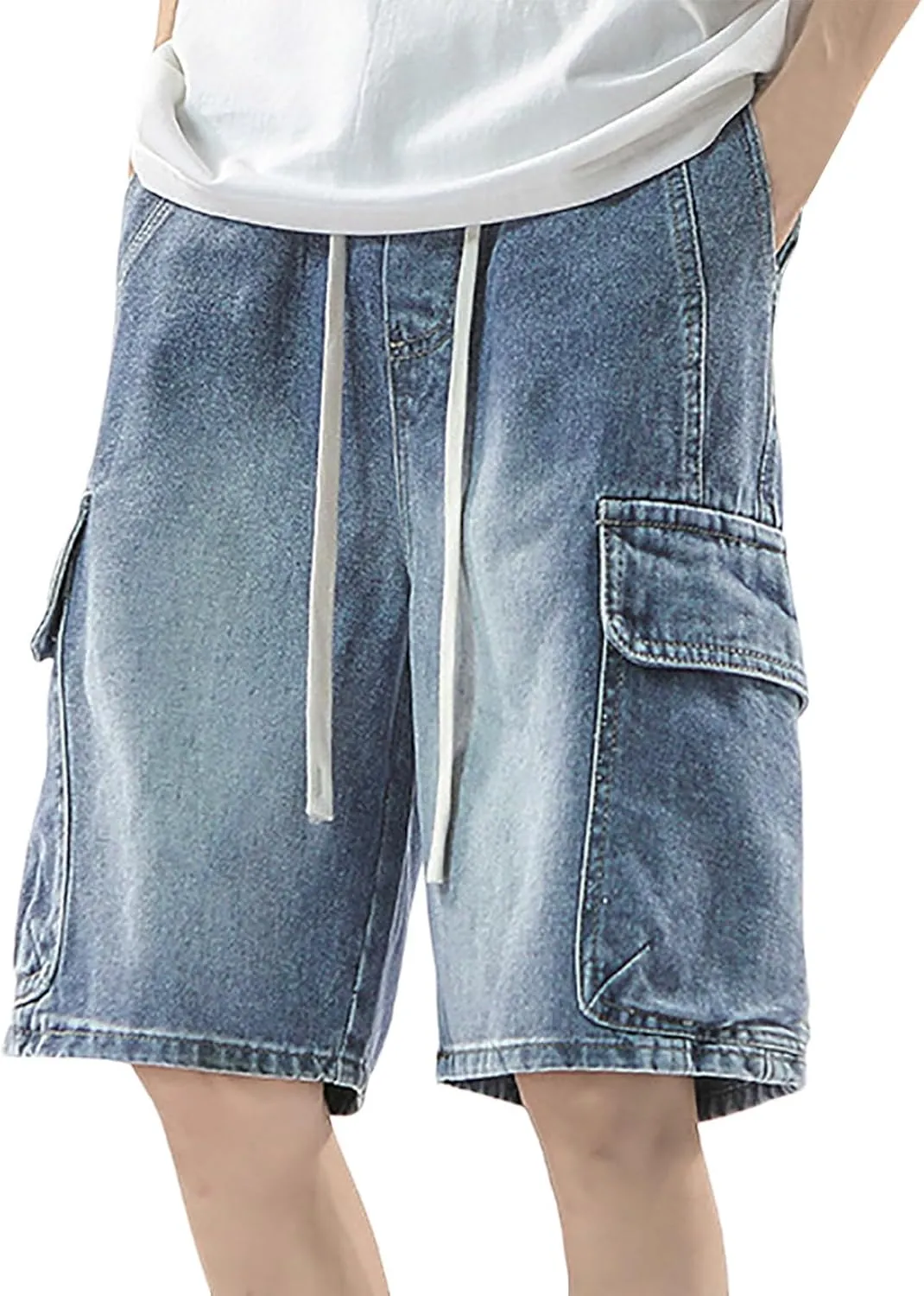Men's Baggy Jean Shorts Loose Fit Mid Denim Shorts Summer Casual Hip Hop 2025 Trendy Streetwear