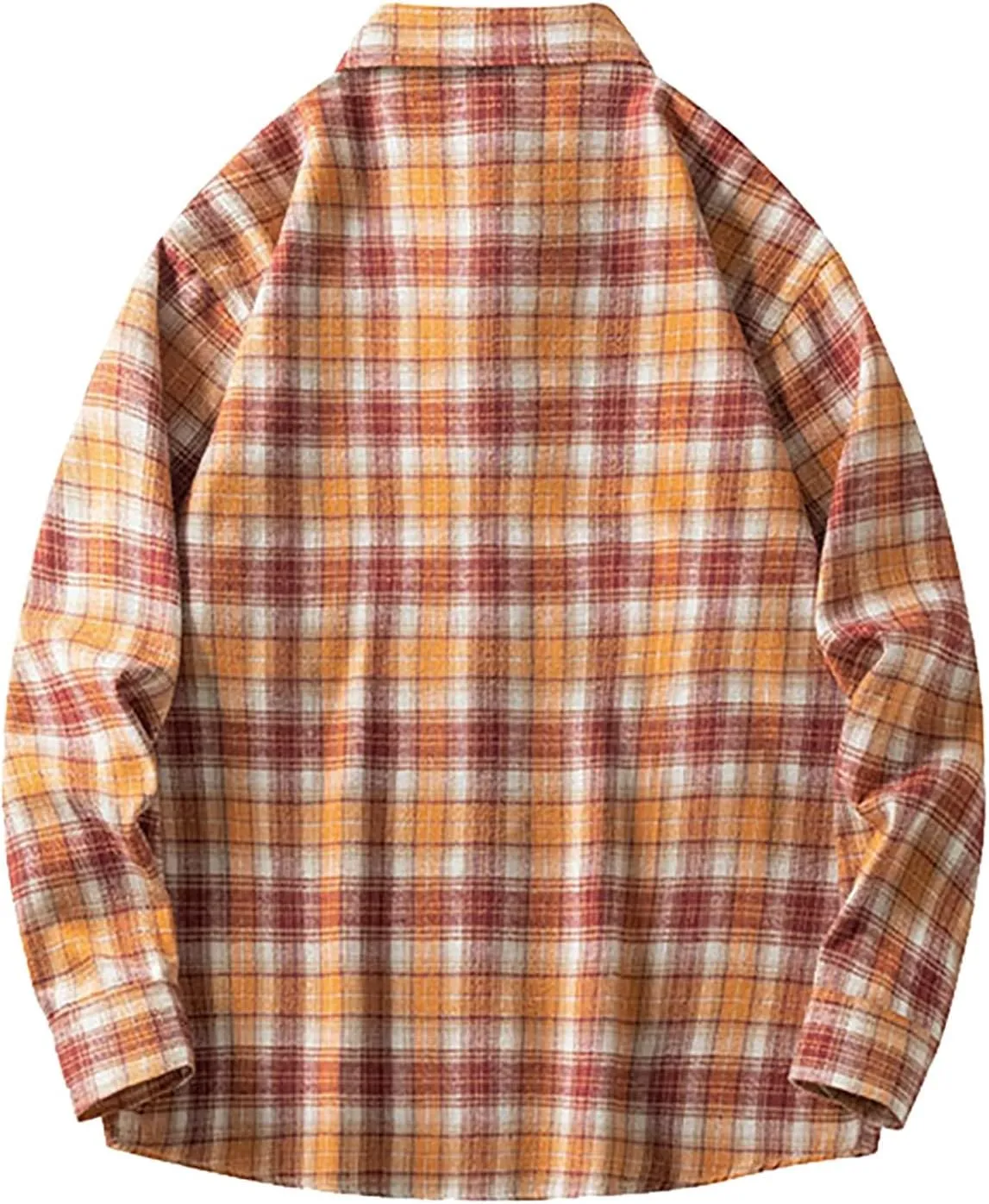 Men's Button Down Regular Fit Long Sleeve Plaid Flannel Casual Shirts Long Sleeve Loose Fit Fashion Checked Shirts