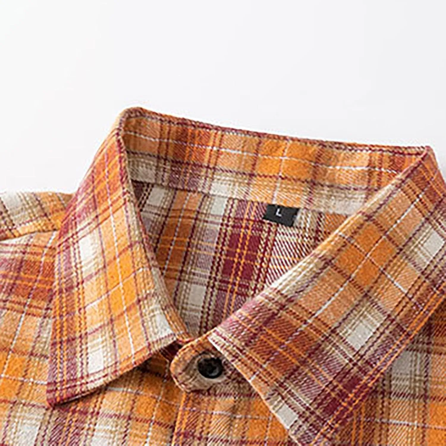 Men's Button Down Regular Fit Long Sleeve Plaid Flannel Casual Shirts Long Sleeve Loose Fit Fashion Checked Shirts